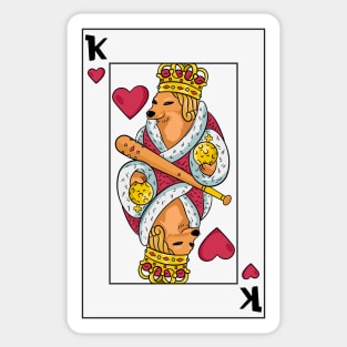 cheems poker card Sticker